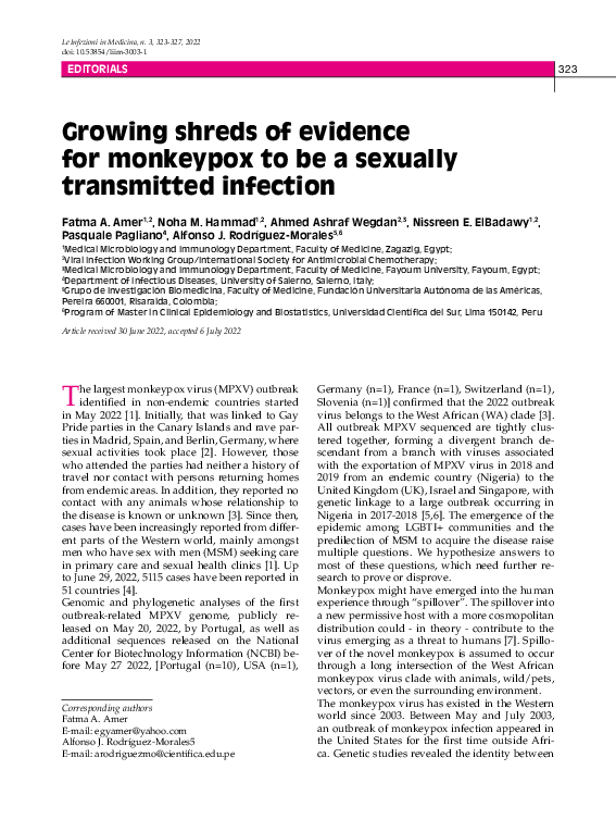 (PDF) Growing shreds of evidence for monkeypox to be a sexually ...