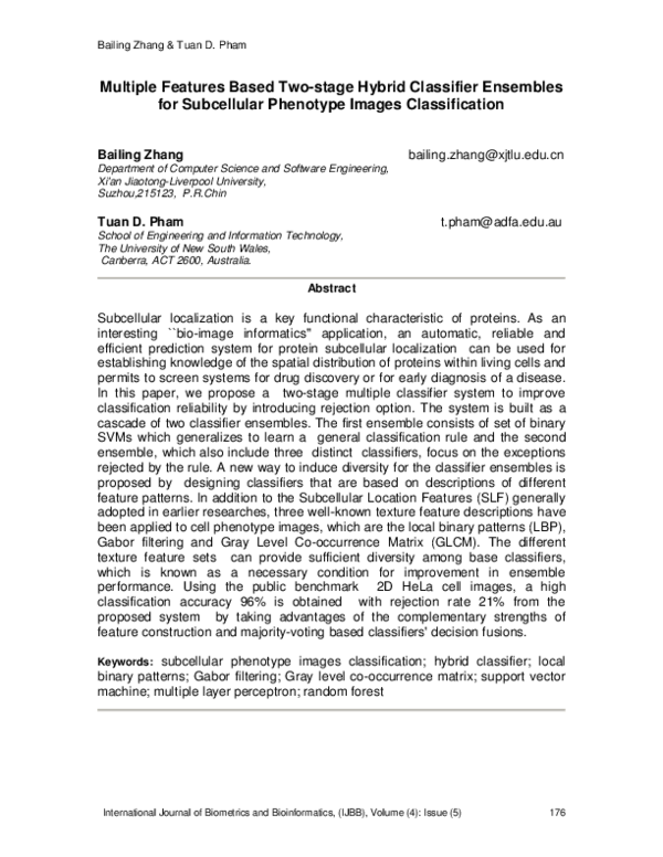 (PDF) Two-stage Hybrid Classifier Ensembles for Subcellular Phenotype ...