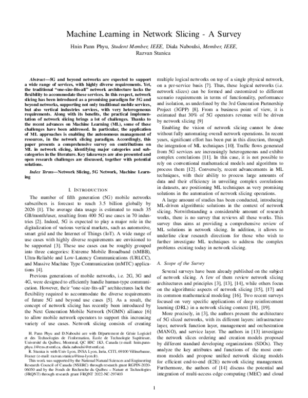 (PDF) Machine Learning in Network Slicing - A Survey