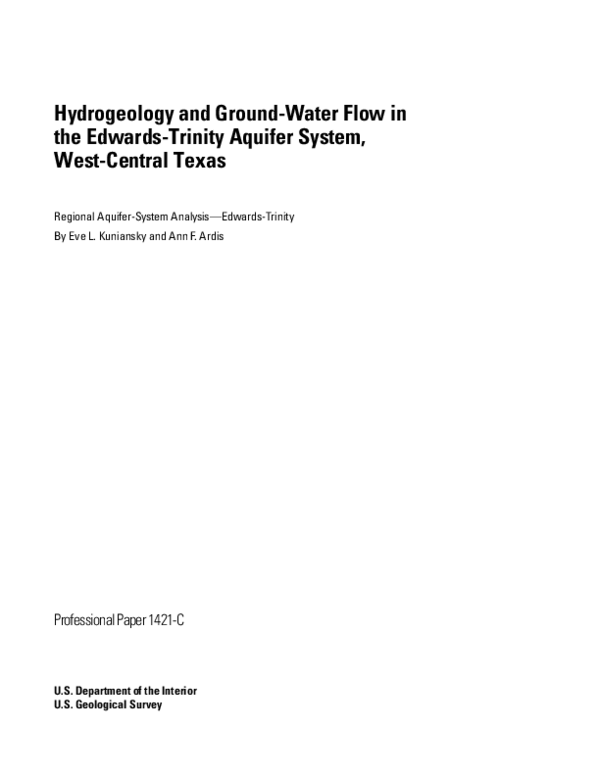 (PDF) Hydrogeology and ground-water flow in the Edwards-Trinity aquifer ...