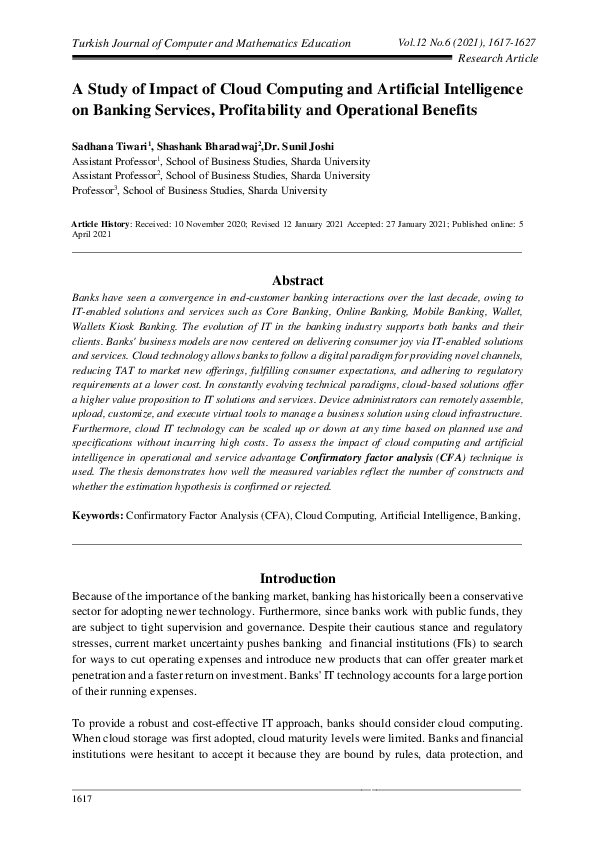 (PDF) A Study of Impact of Cloud Computing and Artificial Intelligence ...