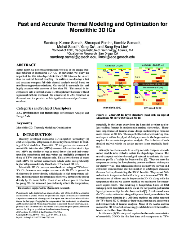(PDF) Fast and Accurate Thermal Modeling and Optimization for ...