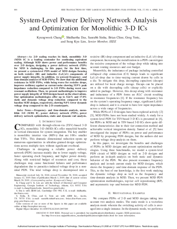 (PDF) System-Level Power Delivery Network Analysis and Optimization for ...