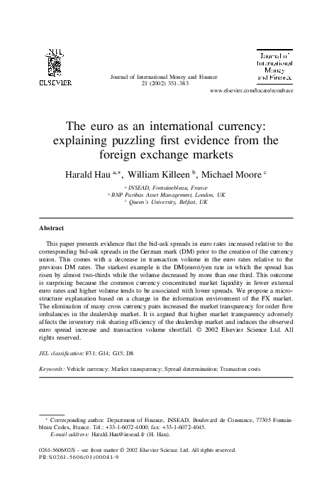 (PDF) The euro as an international currency: explaining puzzling first ...