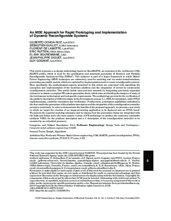 (PDF) An MDE Approach for Rapid Prototyping and Implementation of ...