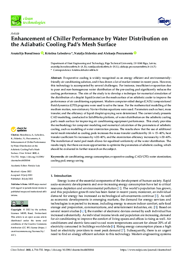 (PDF) Enhancement of Chiller Performance by Water Distribution on the ...