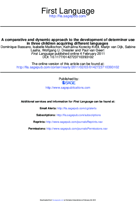 (PDF) A comparative and dynamic approach to the development of ...