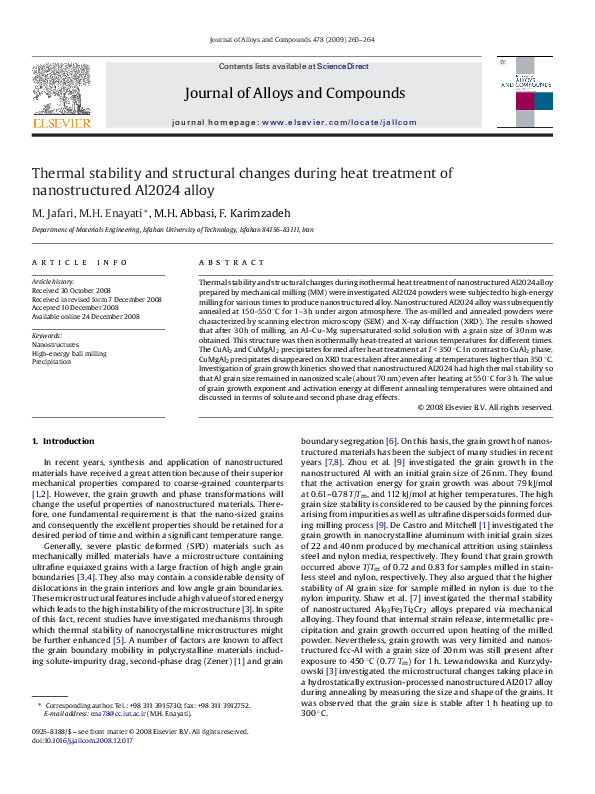 (PDF) Thermal stability and structural changes during heat treatment of ...