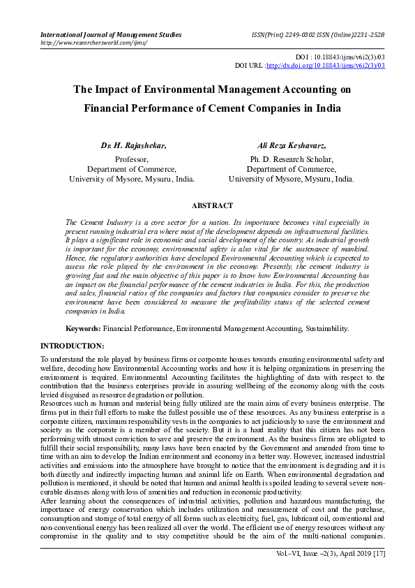 (PDF) The Impact of Environmental Management Accounting on Financial ...