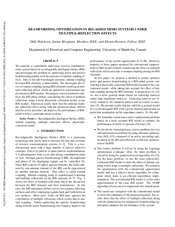(PDF) Beamforming Optimization in RIS-Aided Mimo Systems Under Multiple ...