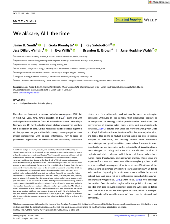 (PDF) We all care, ALL the time