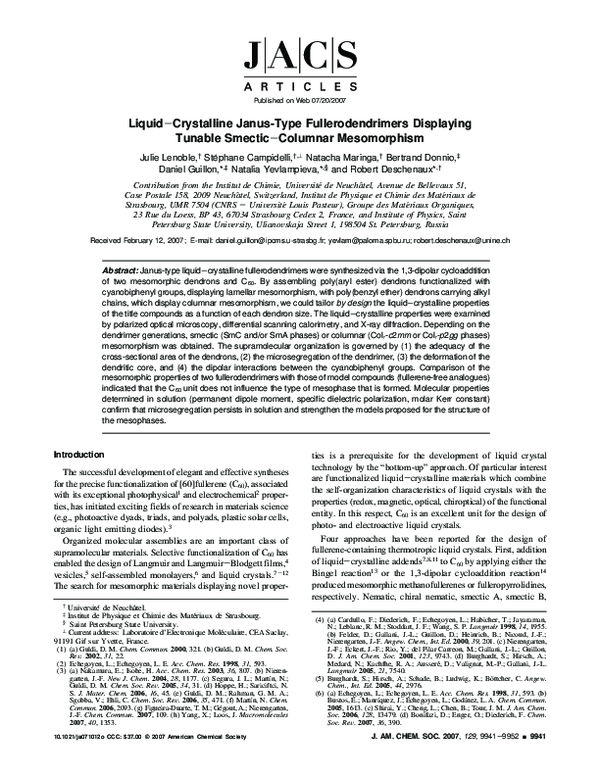 (PDF) Liquid−Crystalline Janus-Type Fullerodendrimers Displaying ...