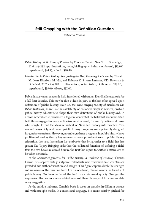 (PDF) Still Grappling with the Definition Question