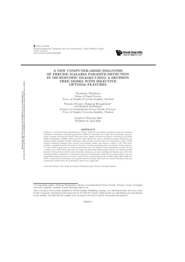 (PDF) A New Computer-Aided Diagnosis of Precise Malaria Parasite ...