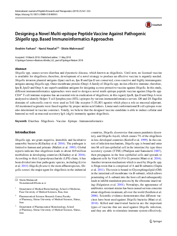 (PDF) Designing a Novel Multi-epitope Peptide Vaccine Against ...