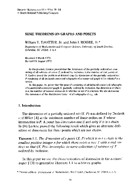 (PDF) Some theorems on graphs and posets