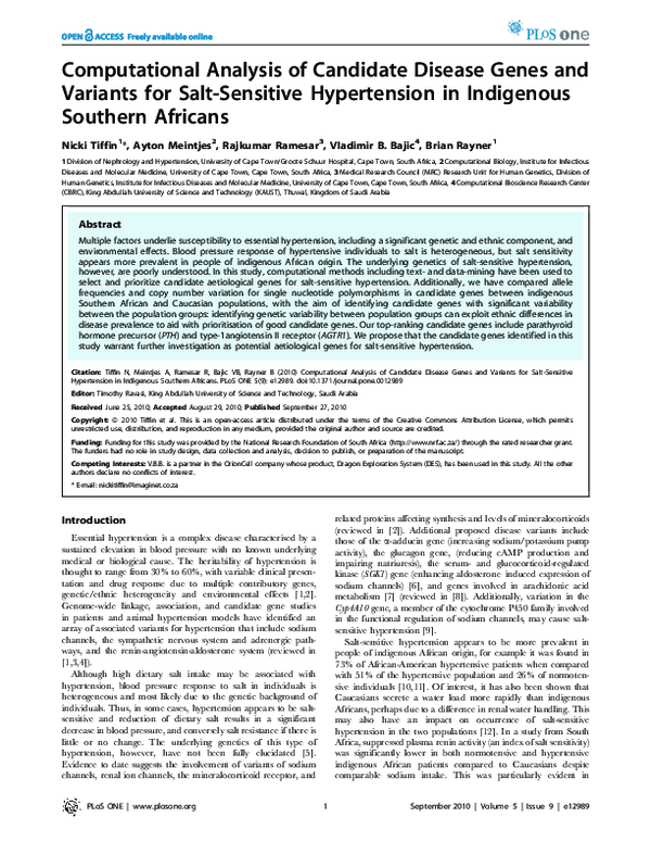 (PDF) Computational Analysis of Candidate Disease Genes and Variants ...