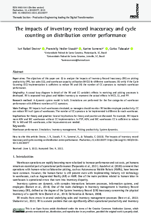 (PDF) The impacts of inventory record inaccuracy and cycle counting on ...