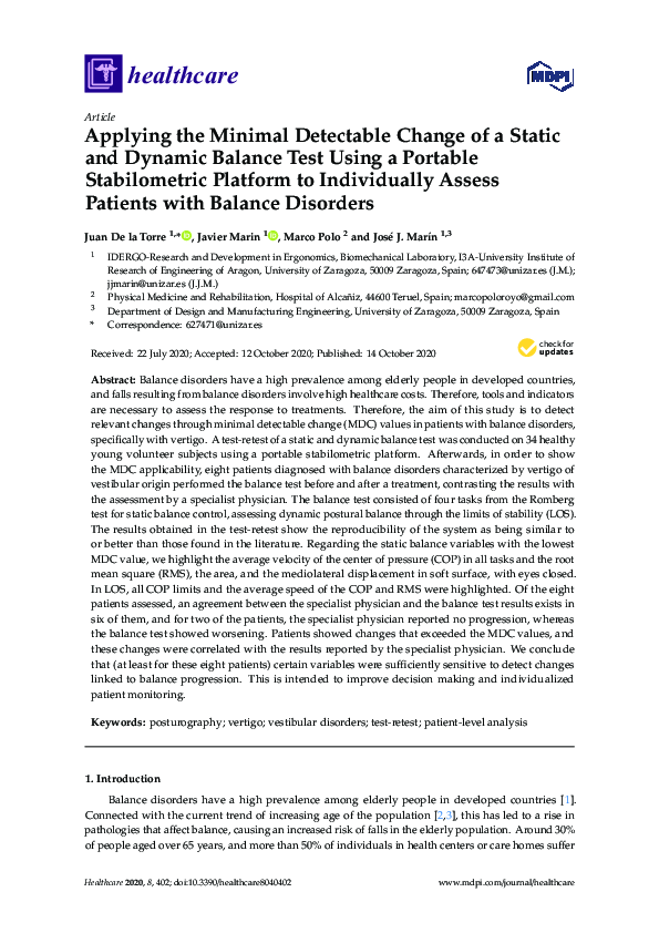 (PDF) Applying the Minimal Detectable Change of a Static and Dynamic ...