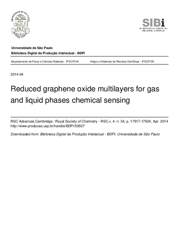 (PDF) Reduced graphene oxide multilayers for gas and liquid phases ...