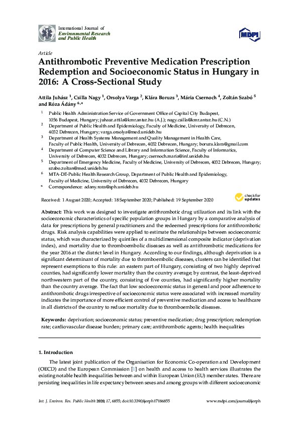 (PDF) Antithrombotic Preventive Medication Prescription Redemption and ...