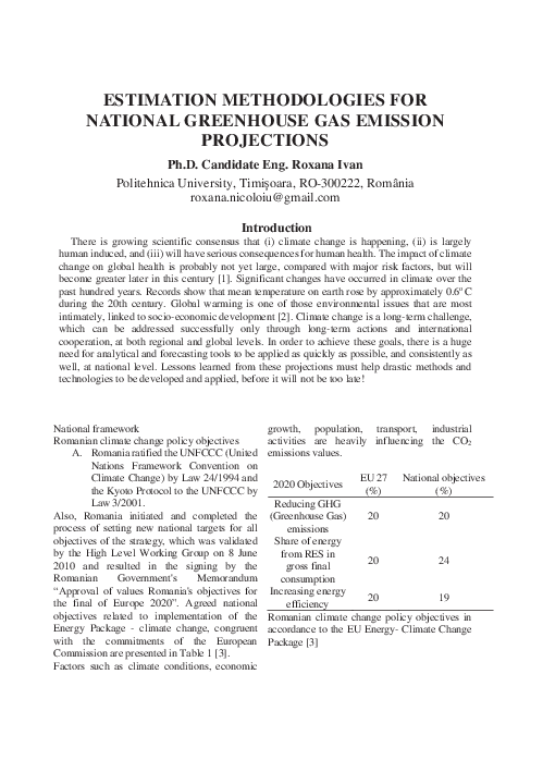 (PDF) Estimation Methodologies for National Greenhouse Gas Emission ...