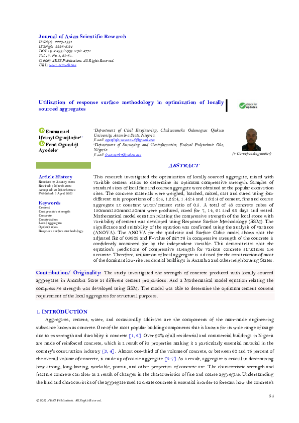 (PDF) Utilization of response surface methodology in optimization of ...