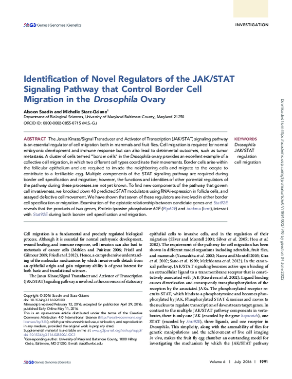 (PDF) Identification of Novel Regulators of the JAK/STAT Signaling ...