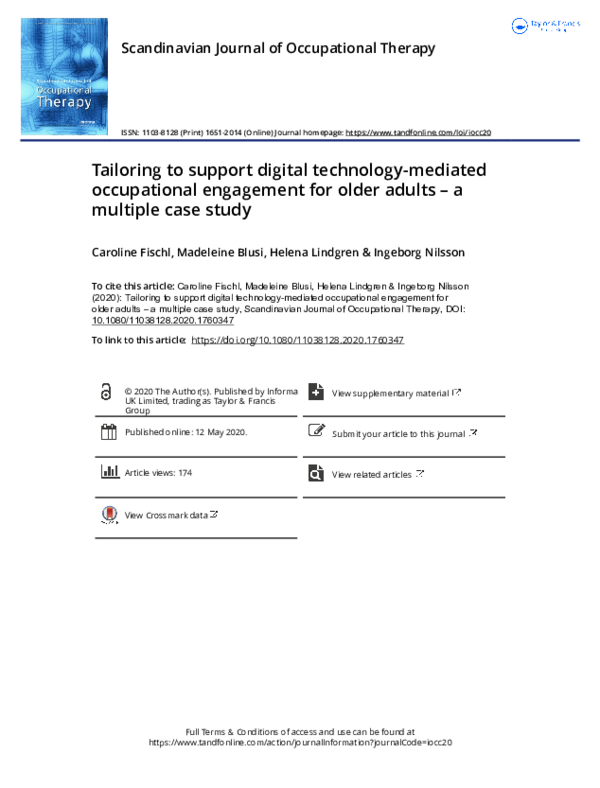 (PDF) Tailoring to support digital technology-mediated occupational ...