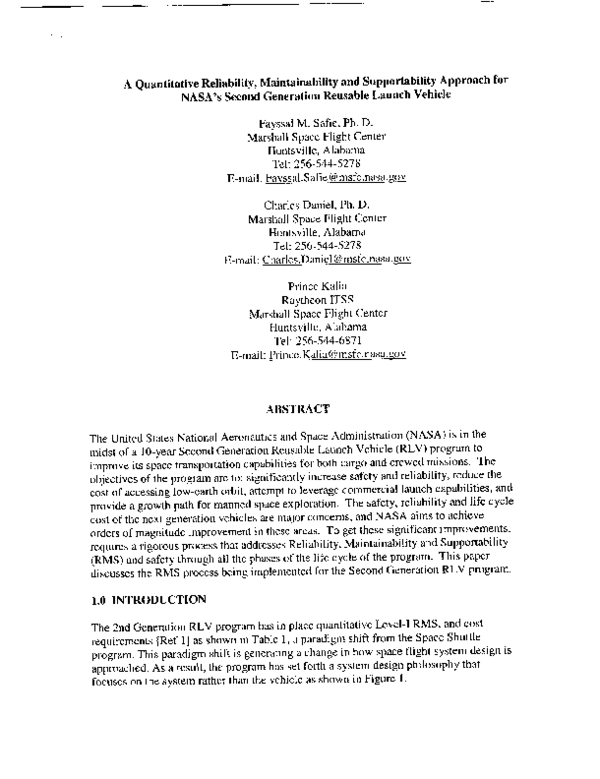 (PDF) A Quantitative Reliability, Maintainability and Supportability ...