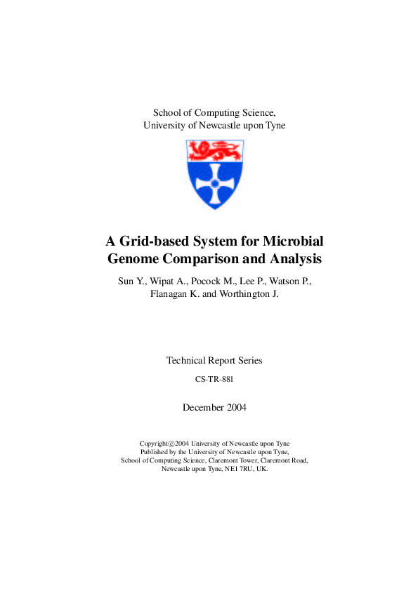 (PDF) A gridbased system for microbial genome comparison and analysis