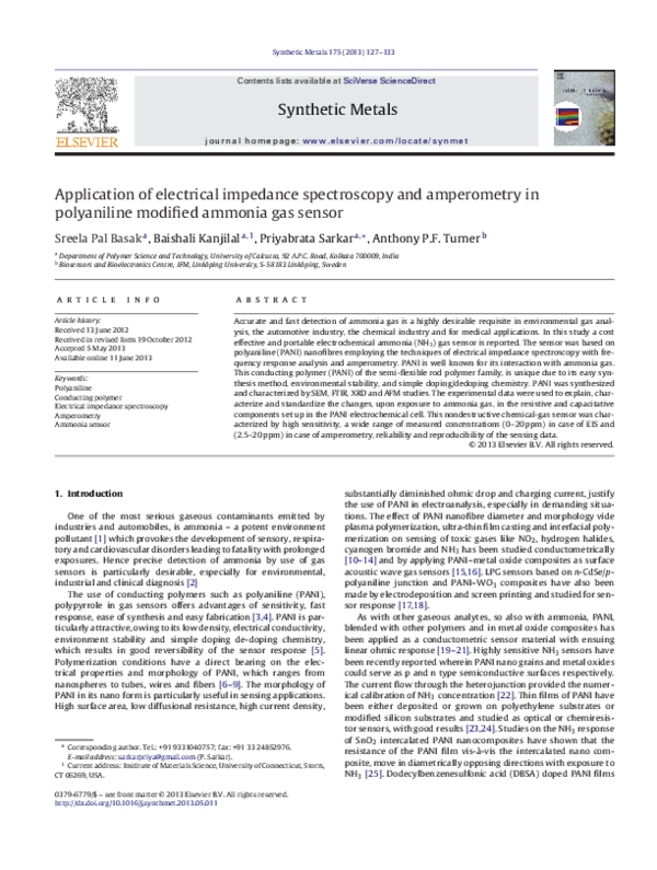 (PDF) Application of electrical impedance spectroscopy and amperometry ...