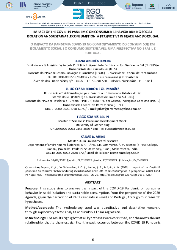 (PDF) Impact of the COVID-19 Pandemic on Consumer Behavior During ...