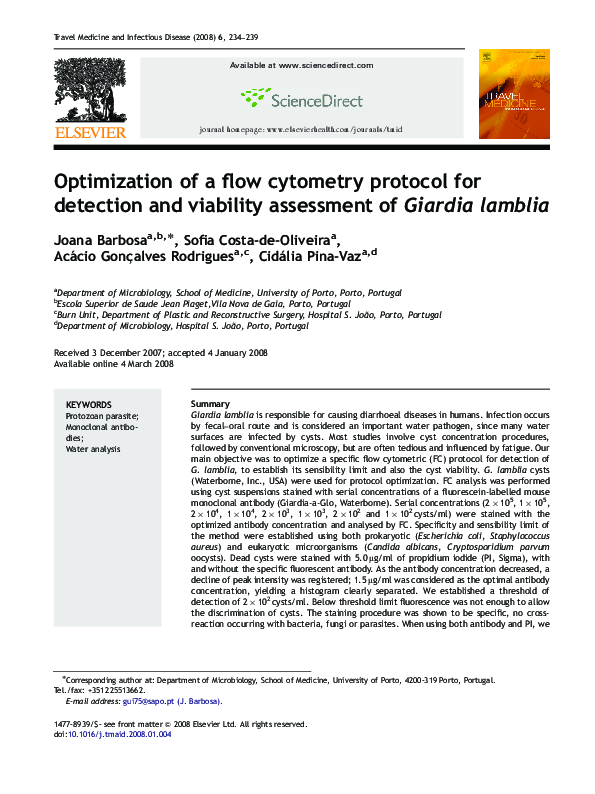 (PDF) Optimization of a flow cytometry protocol for detection and ...