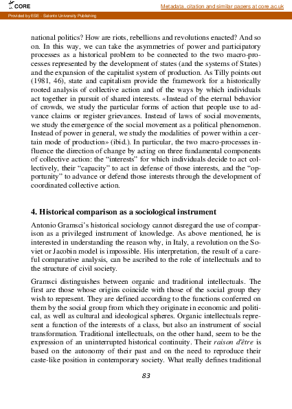 (PDF) Historical comparison as a sociological instrument