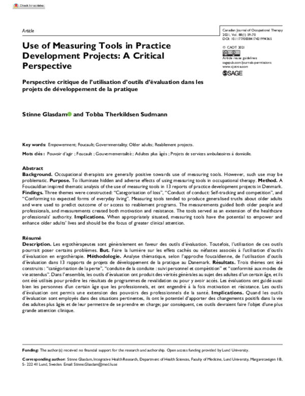 (PDF) Use of Measuring Tools in Practice Development Projects: A ...