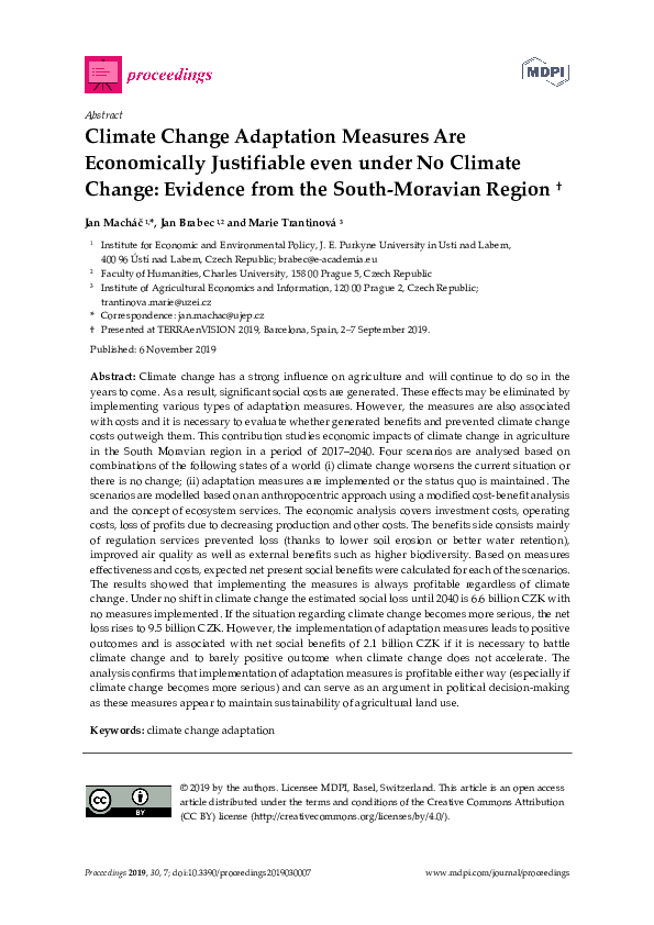 (PDF) Climate Change Adaptation Measures Are Economically Justifiable ...