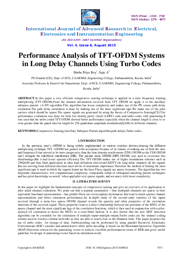 (PDF) Performance Analysis of TFT-OFDM Systems in Long Delay Channels ...