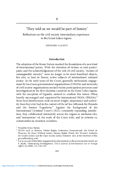 (PDF) ‘They told us we would be part of history’ | Deirdre Clancy ...