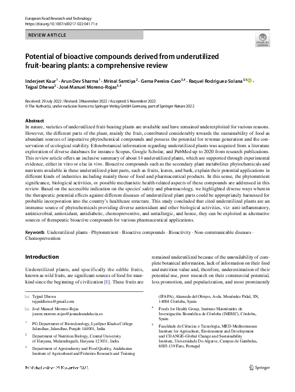 (PDF) Potential of bioactive compounds derived from underutilized fruit ...