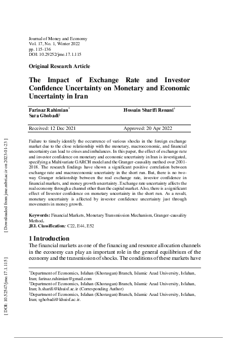 (PDF) The Impact of Exchange Rate and Investor Confidence Uncertainty ...