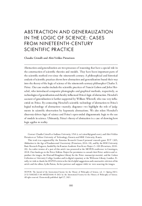 (PDF) ABSTRACTION AND GENERALIZATION IN THE LOGIC OF SCIENCE: CASES ...