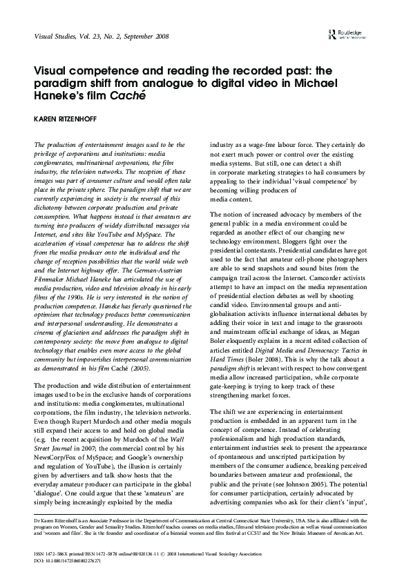 (PDF) Visual competence and reading the recorded past: the paradigm ...