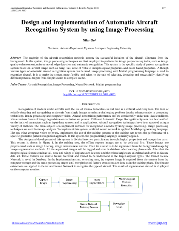 (PDF) Design and Implementation of Automatic Aircraft Recognition ...