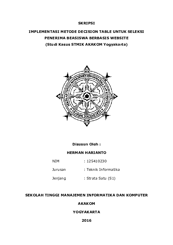 (PDF) IMPLEMENTASI METODE DECISION TABLE UNTUK SELEKSI PENERIMA ...