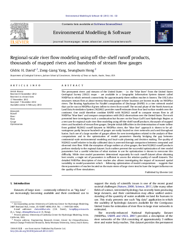 (PDF) Regional-scale river flow modeling using off-the-shelf runoff ...