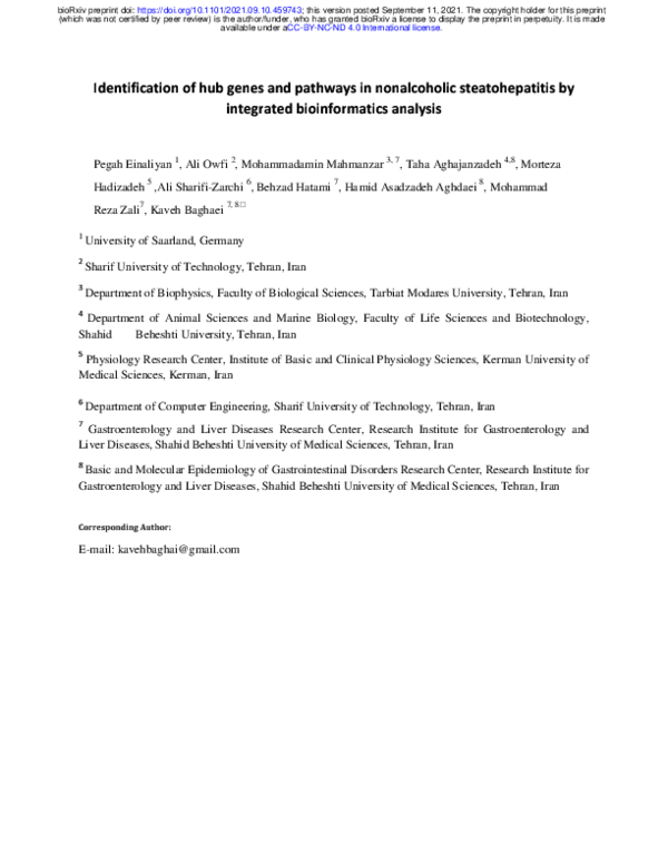 (PDF) Identification of hub genes and pathways in nonalcoholic ...