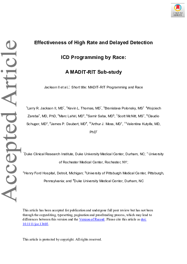 (PDF) Effectiveness of high rate and delayed detection ICD programming ...