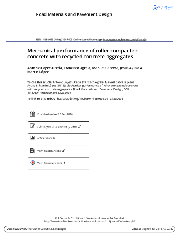 (PDF) Mechanical performance of roller compacted concrete with recycled ...