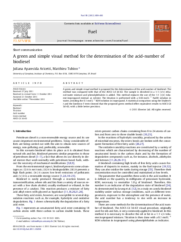(PDF) A green and simple visual method for the determination of the ...